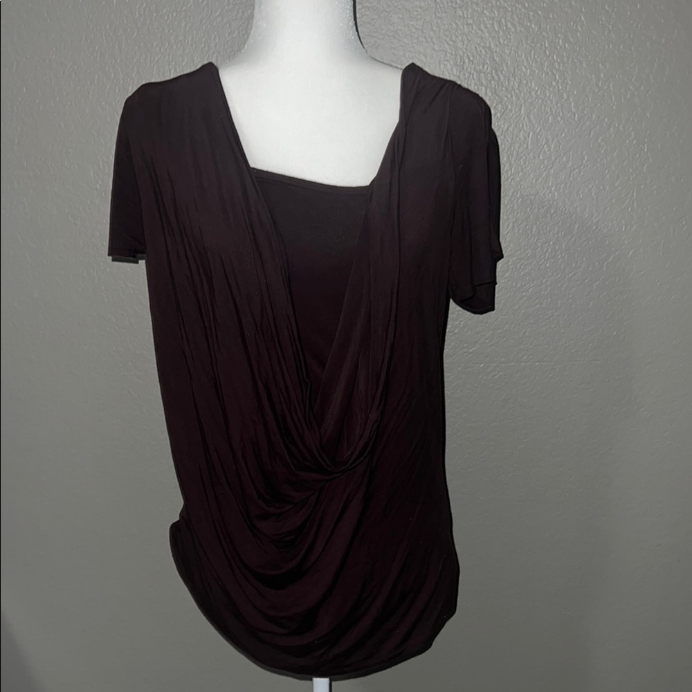 Elegant Black Drape Neck Top